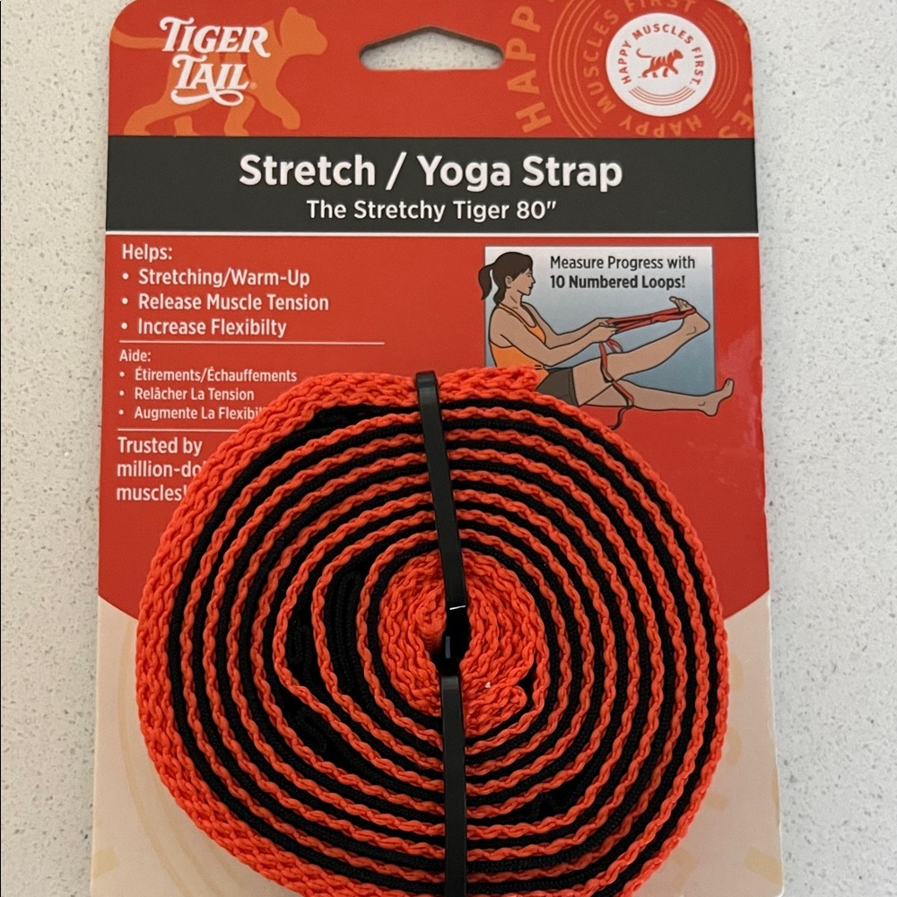Stretch/Yoga Strap - Black and Orange